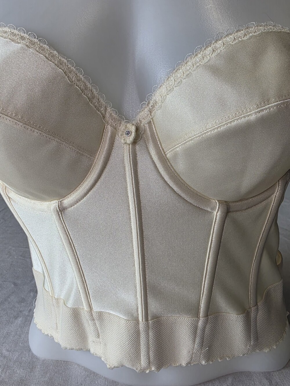 Dominique NWOT 6377 Ivory Bustier Bridal Bra Longline Strapless Noemi Retro 36A